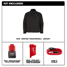 Load image into Gallery viewer, M100B-21 - M12™ Heated TOUGHSHELL™ Jacket Kit (Black)