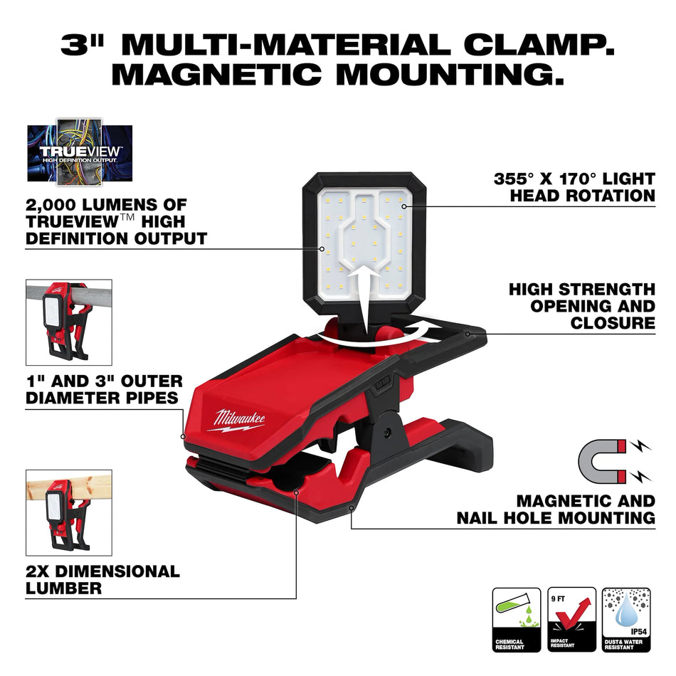 2358-20 – M18™ ROVER™ Clamping Flood Light (Tool Only)