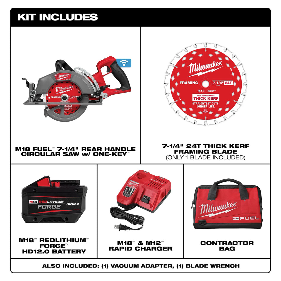 2931-21HD M18 FUEL™ 7-1/4" Rear Handle Circular Saw w/ ONE-KEY™ Kit