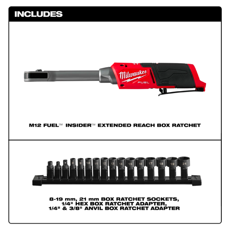 3050-20 - M12 FUEL™ INSIDER™ Extended Reach Box Ratchet