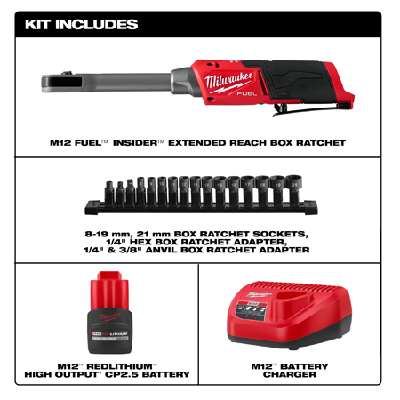 3050-21 - M12 FUEL™ INSIDER™ Extended Reach Box Ratchet Kit