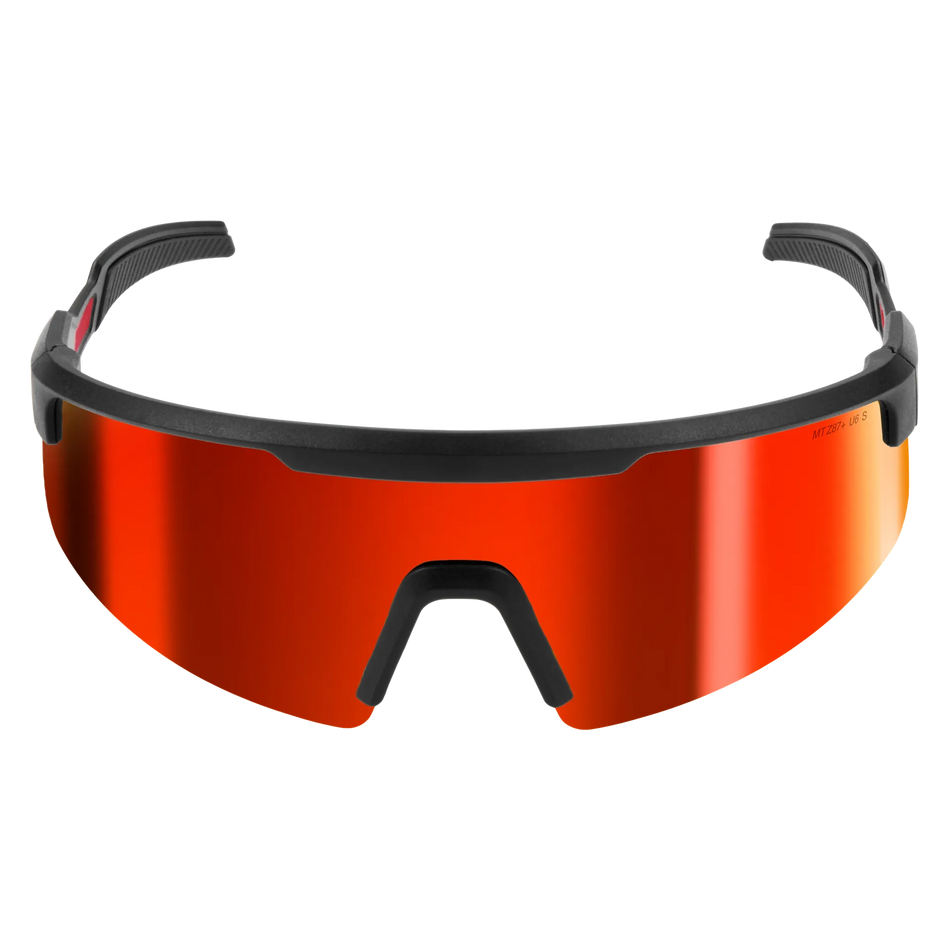 48-73-2500 - Wrap Around Safety Glasses – Red Mirrored Anti-Scratch Lenses