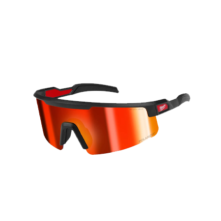 48-73-2501 - Polarized Wrap Around Safety Glasses - Red Mirrored Dual Coat Lens