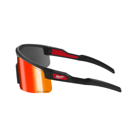 48-73-2501 - Polarized Wrap Around Safety Glasses - Red Mirrored Dual Coat Lens