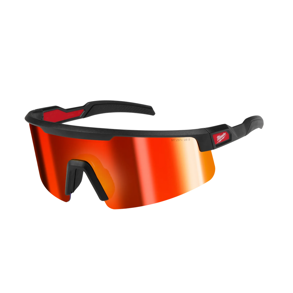 48-73-2500 - Wrap Around Safety Glasses – Red Mirrored Anti-Scratch Lenses