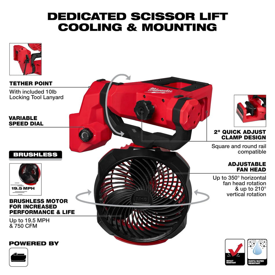 0817-20 -M18™ Brushless Scissor Lift Fan (Tool Only)