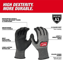 Load image into Gallery viewer, Cut Level 3 High-Dexterity Nitrile Dipped Gloves

