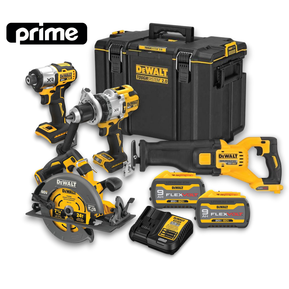 DCKFVKIT - Flexvolt Circ. Saw & Recip. Saw, 20V XR Hammer Drill & Impact Toughsystem 2.0 Kit