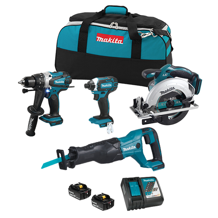 DLX4058M - 18V LXT 4 Tool Combo Kit, 4.0Ah x2
