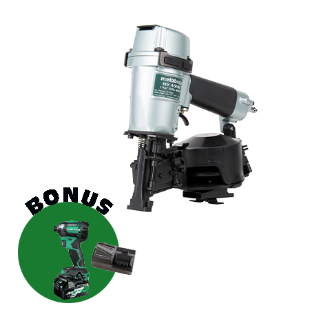 KNV45AB2M - 1-3/4" Coil Roofing Nailer w/ BONUS 18V Impact Driver Kit