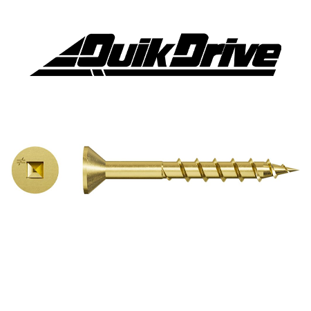 WSC114S17 - #8 X 1 1/4"Yellow Zinc Flat Robertson Woodscrew 2.5M