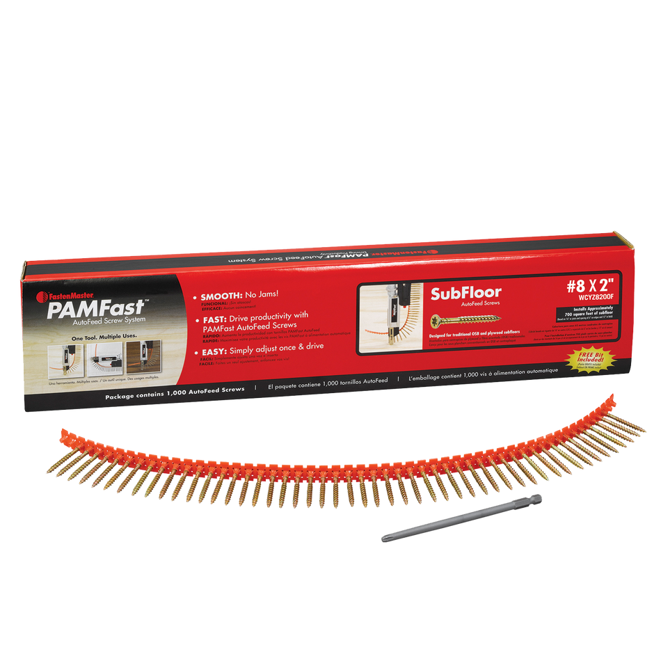 WCYZ8200 - #8 X 2"YELLOW ZINC WOODSCREW PAMDRIVE