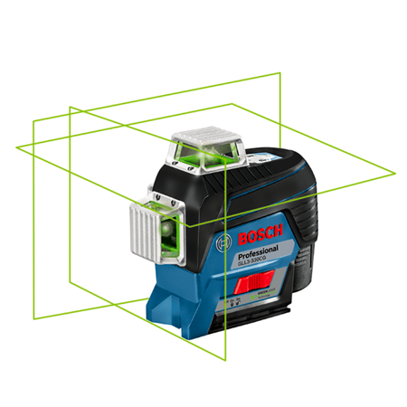 GLL3-330CG - 12V Max 360⁰ Connected Green-Beam Three-Plane Leveling and Alignment-Line Laser Kit
